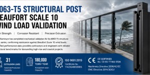 Custom Aluminum Extrusion Factory 6063-T5 Structural Post: Beaufort Scale 10 Wind Load Validation for CE-EU-77402-2026