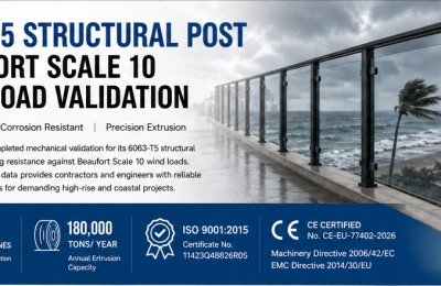 Custom Aluminum Extrusion Factory 6063-T5 Structural Post: Beaufort Scale 10 Wind Load Validation for CE-EU-77402-2026